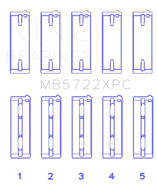 King Mitsubishi 4B11T EVO X 2007+ (Size STD) Coated Performance Main Bearing Set