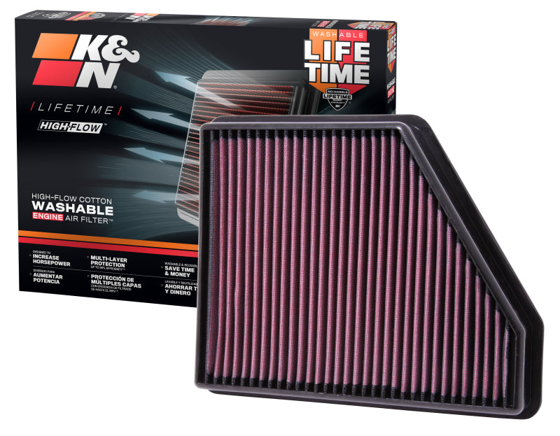 K&N 10 Chevy Camaro 3.6/6.2L Drop In Air Filter
