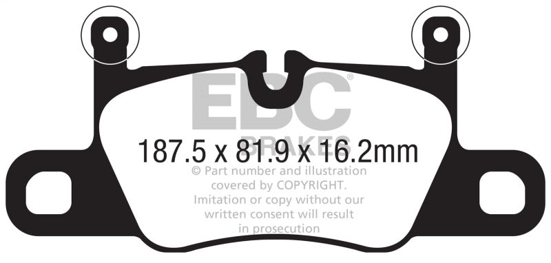 EBC 2016+ Porsche 911 (991/2 w/Cast Iron Rotors) 3.0TT Carrera Bluestuff Rear Brake Pads