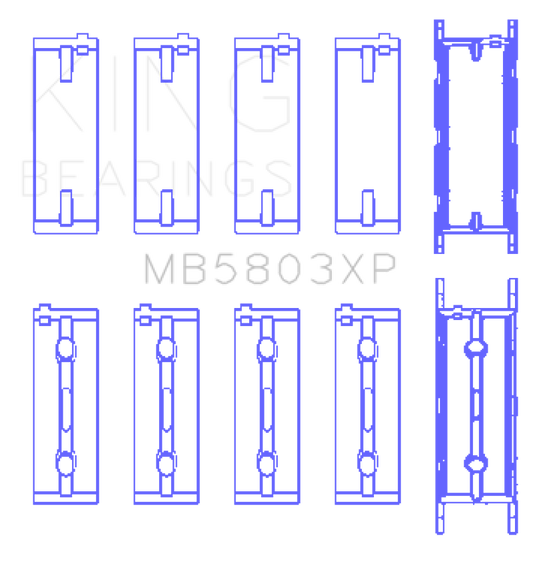 King BMW S65B40A Crankshaft Main Bearings Set of 5