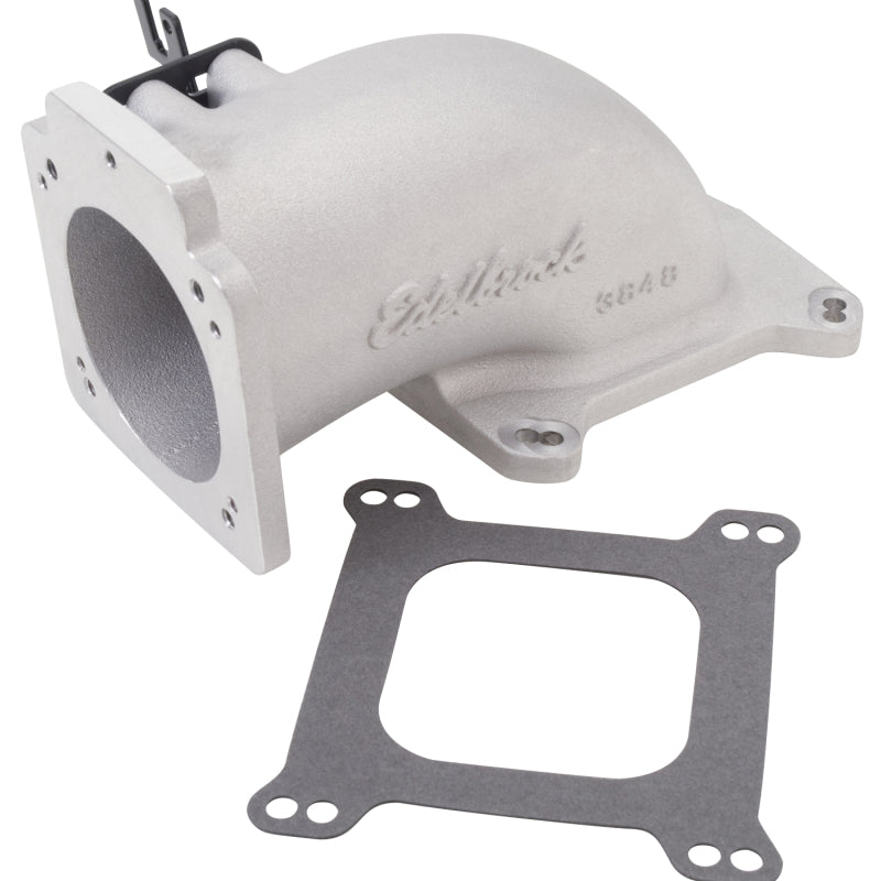 Edelbrock Low Profile Intake Elbow 90mm Throttle Body to Square-Bore Flange As-Cast Finish