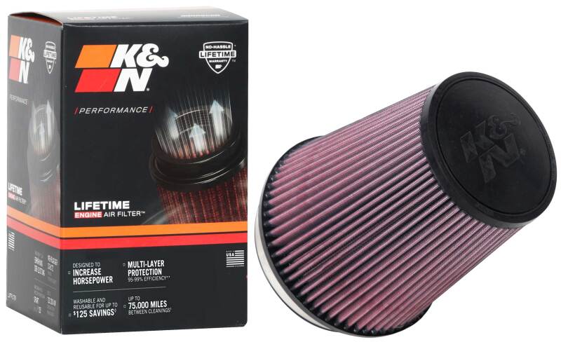 K&N Universal Tapered Filter 6in Flange ID x 7.5in Base OD x 5in Top OD x 8in Height